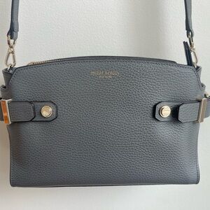 Henri Bendel Gray Leather Crossbody Bag